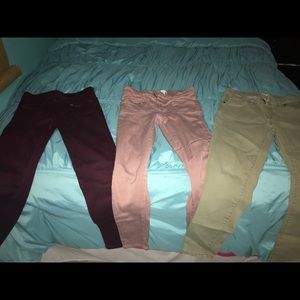 Girl burgundy, rose and olive green pants size 12
